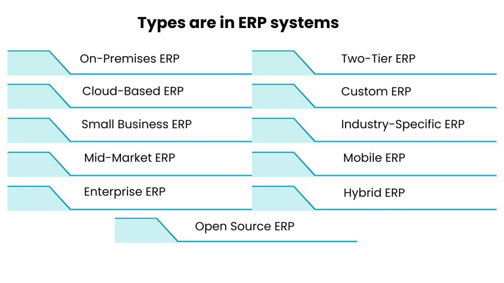 build an ERP, Types are in ERP system